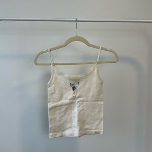 Brandy Melville Off-White Graphic Tank